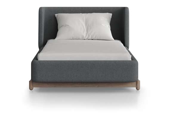 Кровать Basic спальное место 90*200 см (светло-серый, твид)