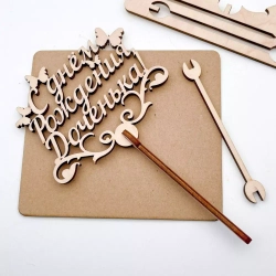 Топпер "С днем Рождения Доченька" розовый