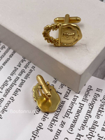 Запонки Скиап. золотистые "Замок" (пара)