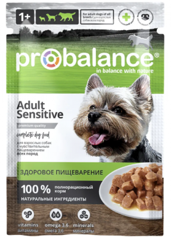 Корм Probalance, Здоровое пищеварение, для взрослых собак, 85 гр.