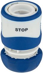 Коннектор Green Apple шланг 1/2" (12мм) аквастоп пластик 27978