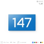Номер на дверь 147, табличка на дверь для офиса, квартиры, кабинета, аудитории, склада, голубой 120х70 мм, Айдентика Технолоджи