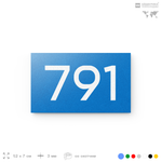 Номер на дверь 791, табличка на дверь для офиса, квартиры, кабинета, аудитории, склада, голубая 120х70 мм, Айдентика Технолоджи
