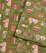 Скатерть – Домики на зелёном, 145х200 см | Сельская жизнь