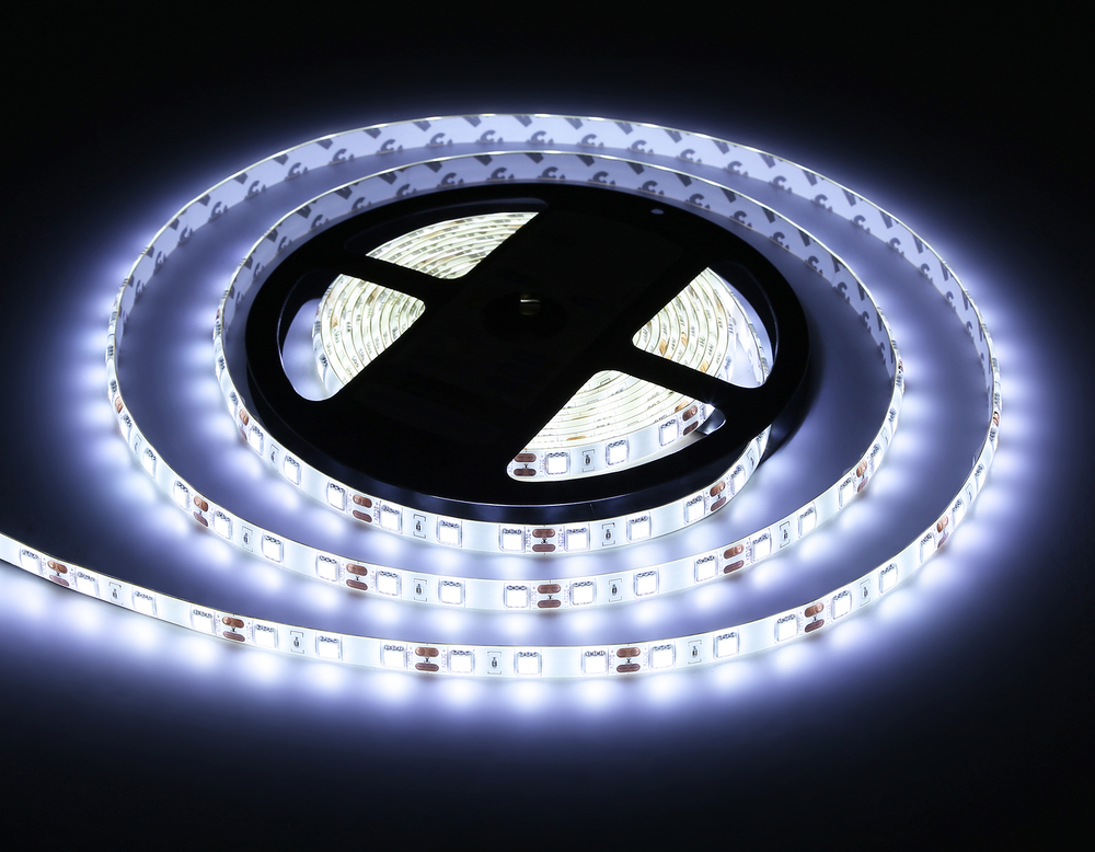 GS2103 5050 60Led/ 14.4W m/ 12V IP65 6500K/ 5000*10*2.87mm (2 конт.)