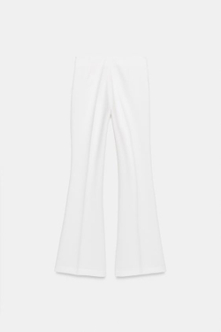 ZARA БРЮКИ FLARE С БОКОВЫМИ ШВАМИ, БЕЛЫЙ