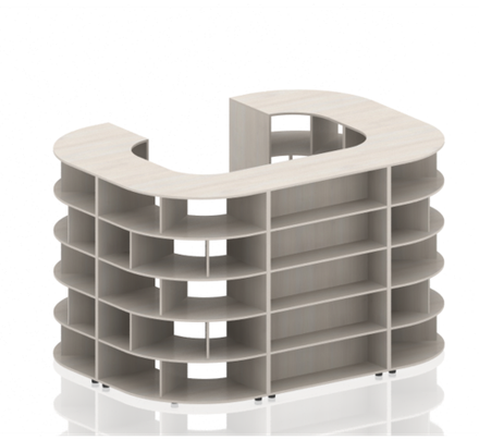 Комплект радиусных стеллажей Остров коллекции Поколение А