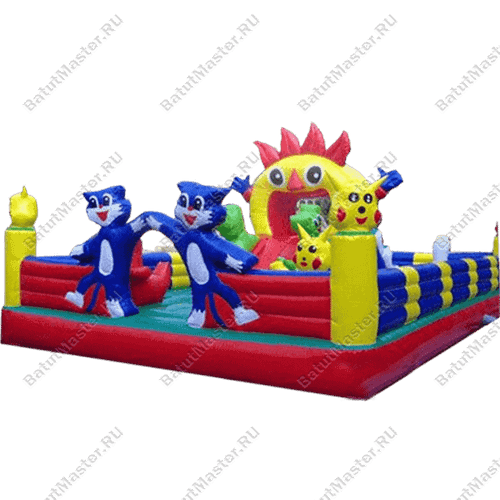 Коммерческий надувной батут "Котики встречают"