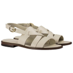 DOUCAL"S Chalk Leather One Strap Sandals Women"s White