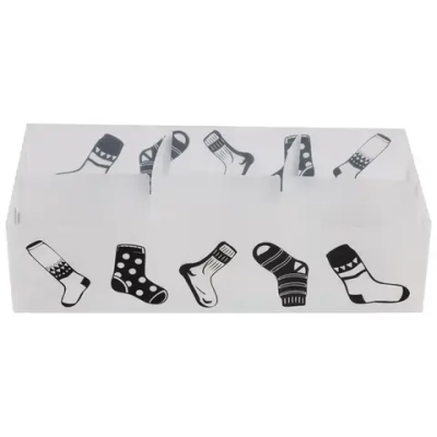 Коробка для белья PSB--P, 6 ячеек, пластик, с принтом, 30*15*7см