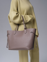 Сумка кожаная шоппер Deboro 30890 тауп