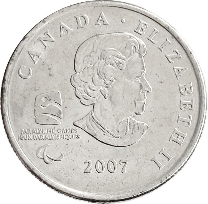25 центов 2007 Канада «Ванкувер 2010 - Кёрлинг на колясках»