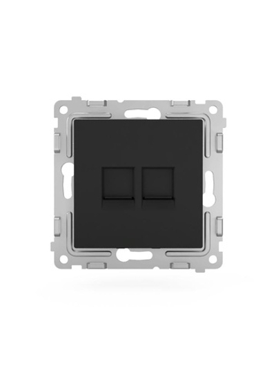 Розетка компьютерная 2-м СП Pixel RJ45 кат.5E механизм карбон TOKOV ELECTRIC TKE-PX-RC2-C14