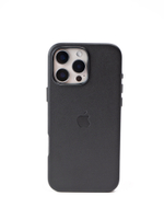 Кожаный чехол Leather Case iPhone 16 Pro MAX Black Черный