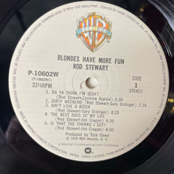 Винтажная виниловая пластинка LP Rod Stewart Blondes Have More Fun (Japan 1978) (Obi) Dirty Weekend