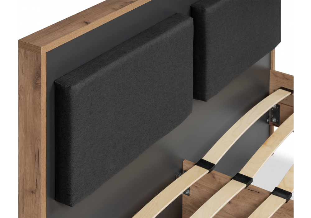 Кровать Woodville Тхан 180х200 дуб крафт золотой, антрацит