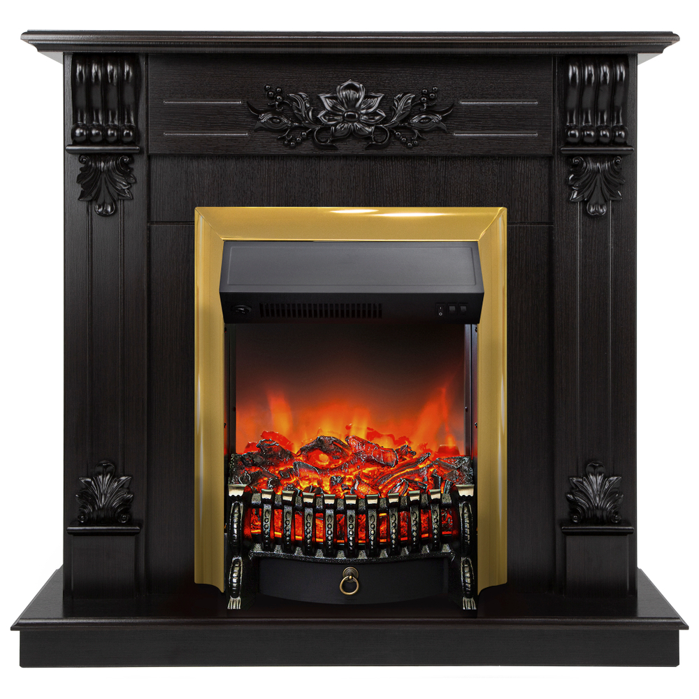 Каминокомплект Real Flame Ottawa DN с очагом Fobos Lux Brass