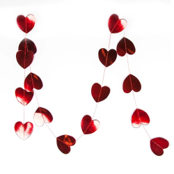 Гирлянда-подвеска Сердце, Мини, Красный, 200 см, 5 см*18 шт, 1 уп