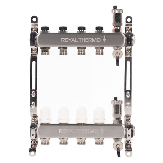 Коллектор Royal Thermo нерж. в сборе универсальный 1 ВР-3/4 НР с автомат. воздухоотвод-ми 4 вых. купить в Москве и Московской области по низкой цене с доставкой по России — (1) Коллектор Royal Thermo нерж. в сборе универсальный 1 ВР-3/4 НР с автомат. воздухоотвод-ми 4 вых. — (1)