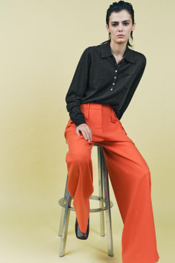 ZARA БАЗОВОЕ ПОЛО ИЗ СМЕСОВОЙ ШЕРСТИ, АНТРАЦИТОВО-СЕРЫЙ