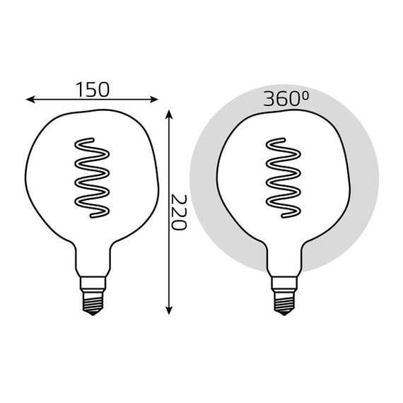 Лампа светодиодная диммируемая филаментная Gauss E27 5W 1800K розовая 1007802103