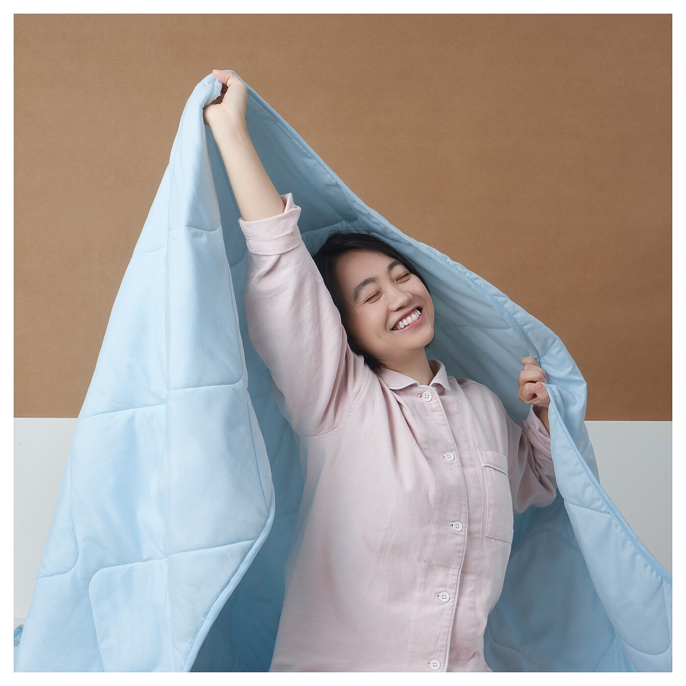 Евро одеяло IKEA BRUKSVARA (БРУКСВАРА), Голубой, Всесезонное, 200x230 см