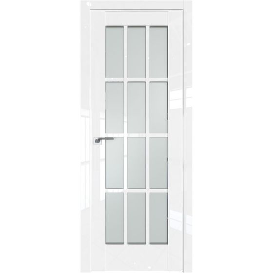 Межкомнатная дверь глянцевая Profil Doors 102L белый люкс остеклённая