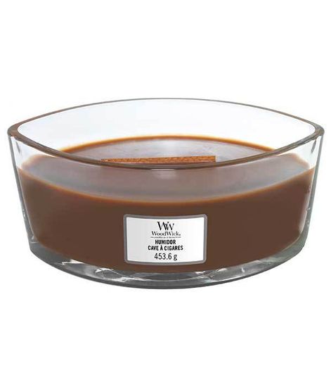 Кожаный портсигар, ароматическая свеча эллипс, WoodWick