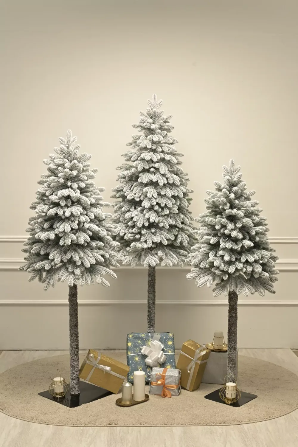 Заснеженная Елка на ножке-стволе "Валдайская" (Литая хвоя) от 1,5 до 2,1 м