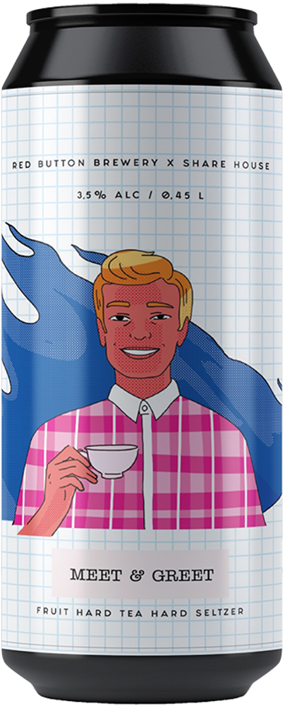 Пиво Рэд Баттон Мит &amp; Грит Блэк Тиа, Распберри / Red Button Meet &amp; Greet Black Tea, Raspberry 0.45 - банка