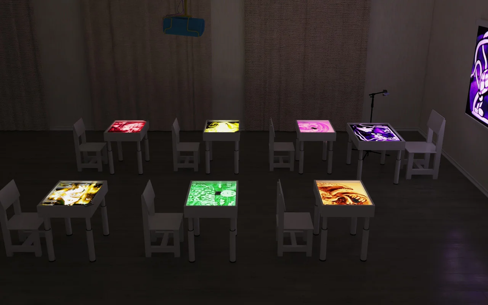 Студия для рисования песком со столами