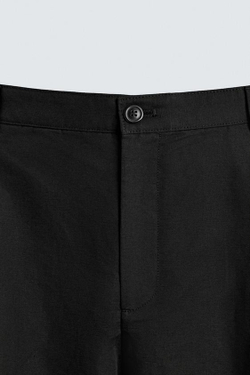 ZARA БРЮКИ RELAXED FIT СО СКЛАДКАМИ, ЧЕРНЫЙ