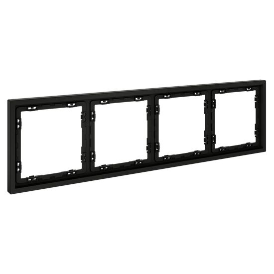 Рамка пластиковая VOLTUM S70 на 4 поста, (черный матовый)