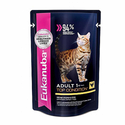 Eukanuba Cat Chicken 85 г - консервы (пауч) для кошек (курица в соусе)