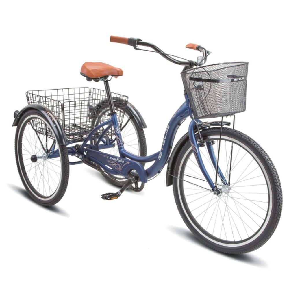 Велосипед Stels Energy III 26" VC Синий/Золотой (с корзиной) (EP-00008481)