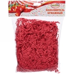 Наполнитель бумажный для подарков «Закат» 50г (гофре), красный