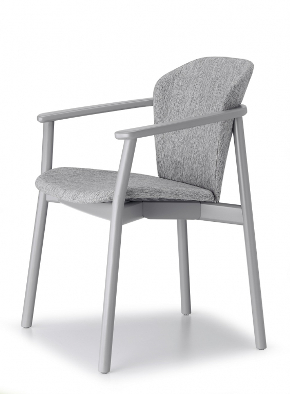 Кресло деревянное с обивкой Scab Design Natural Finn, матовый серый бук, светло-серый