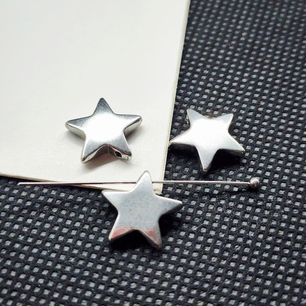 Подвеска звезда, сталь, обьёмная, 13.5мм, штучно