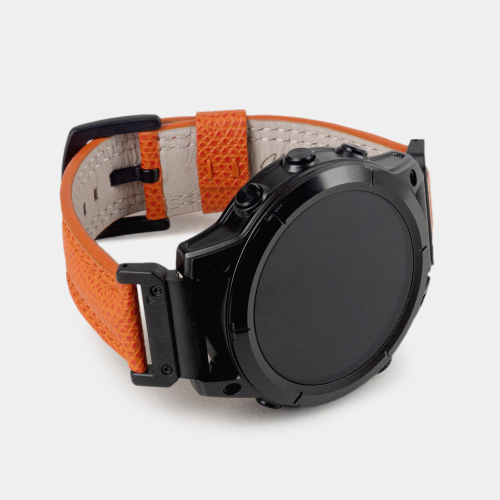 Ремешок для часов Garmin 51 mm с креплением из кожи теленка, оранжевого цвета