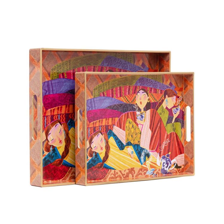 Подносы QAZAQ SOUL Құрбылар (набор из 2 шт)