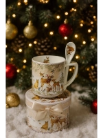 Новогодний подарочный кружка с ложкой