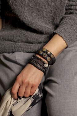 PETITE БРАСЛЕТ КЛАССИЧЕСКИЙ ДВОЙНОЙ ЧЕРНЫЙ