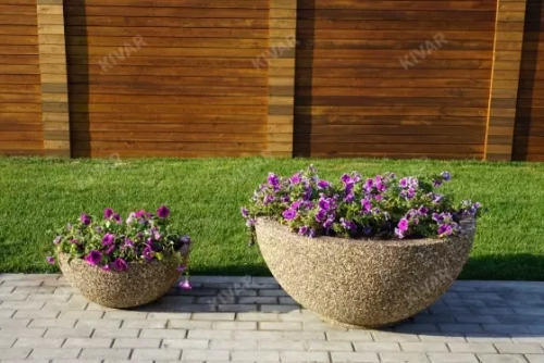 Цветочница бетонная «Полусфера» малая (Ø - 650 мм)