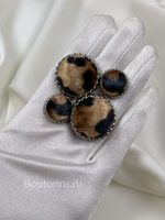 Пуговицы леопардовые серебро