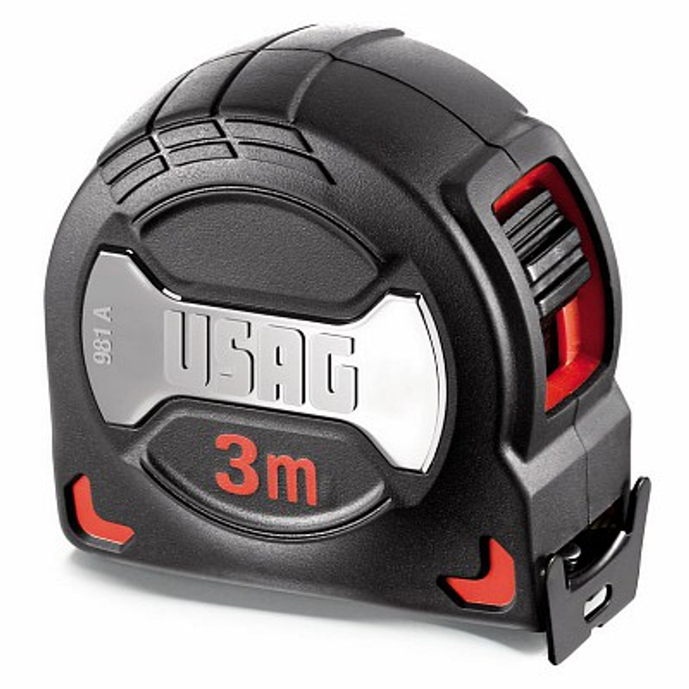 981 A Рулетка профессиональная 3 м, корпус из противоударного пластика, USAG (Италия)