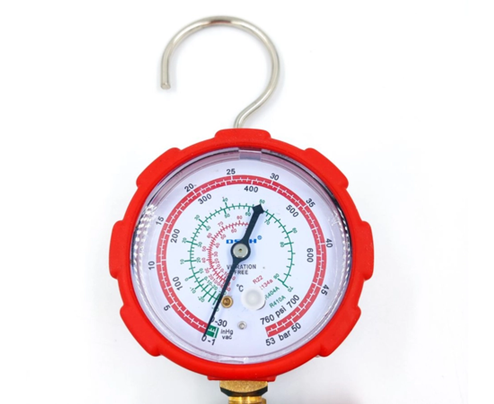 Манометрический коллектор DSZH WK-468GH со смотровым стеклом (R22/134/404/410; 1 вентильный, с маном