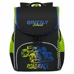 Ранец GRIZZLY анатомическая спинка, с мешком для обуви, для мальчиков, ROAD RACE, 33х25х13 см, RAm-485-2/1