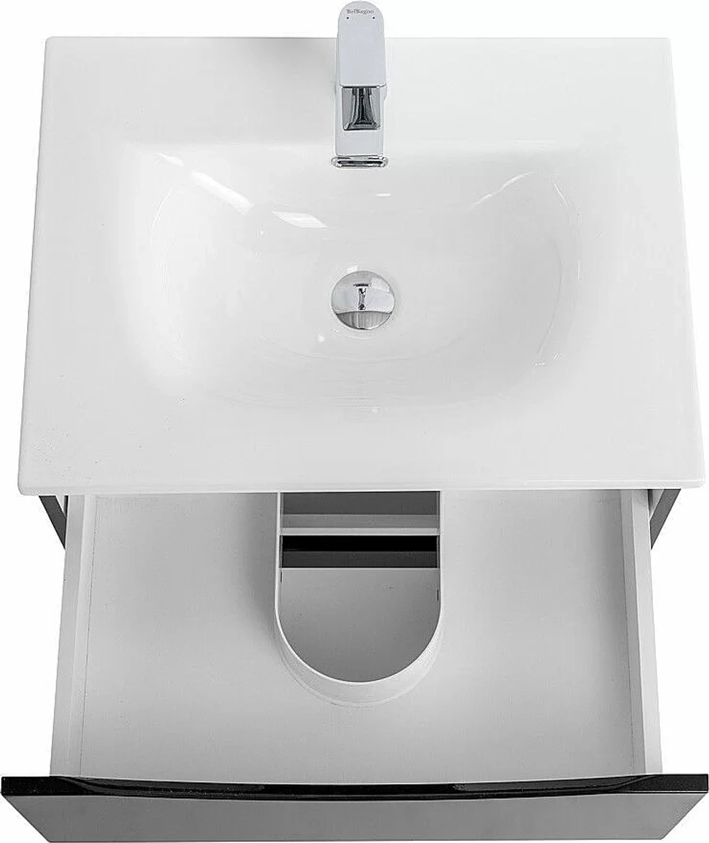 Тумба с раковиной BelBagno MARINO-CER-N-600-2C-SO-NL-P Nero Lucido