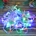 Гирлянда электрическая "Мультицвет" 5,5м 50 ламп LED, 8 режимов, прозрачный провод, IP-20