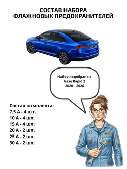 Набор предохранителей для Skoda Rapid 2 RAP2